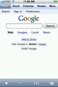 Google iPhone Stratseite